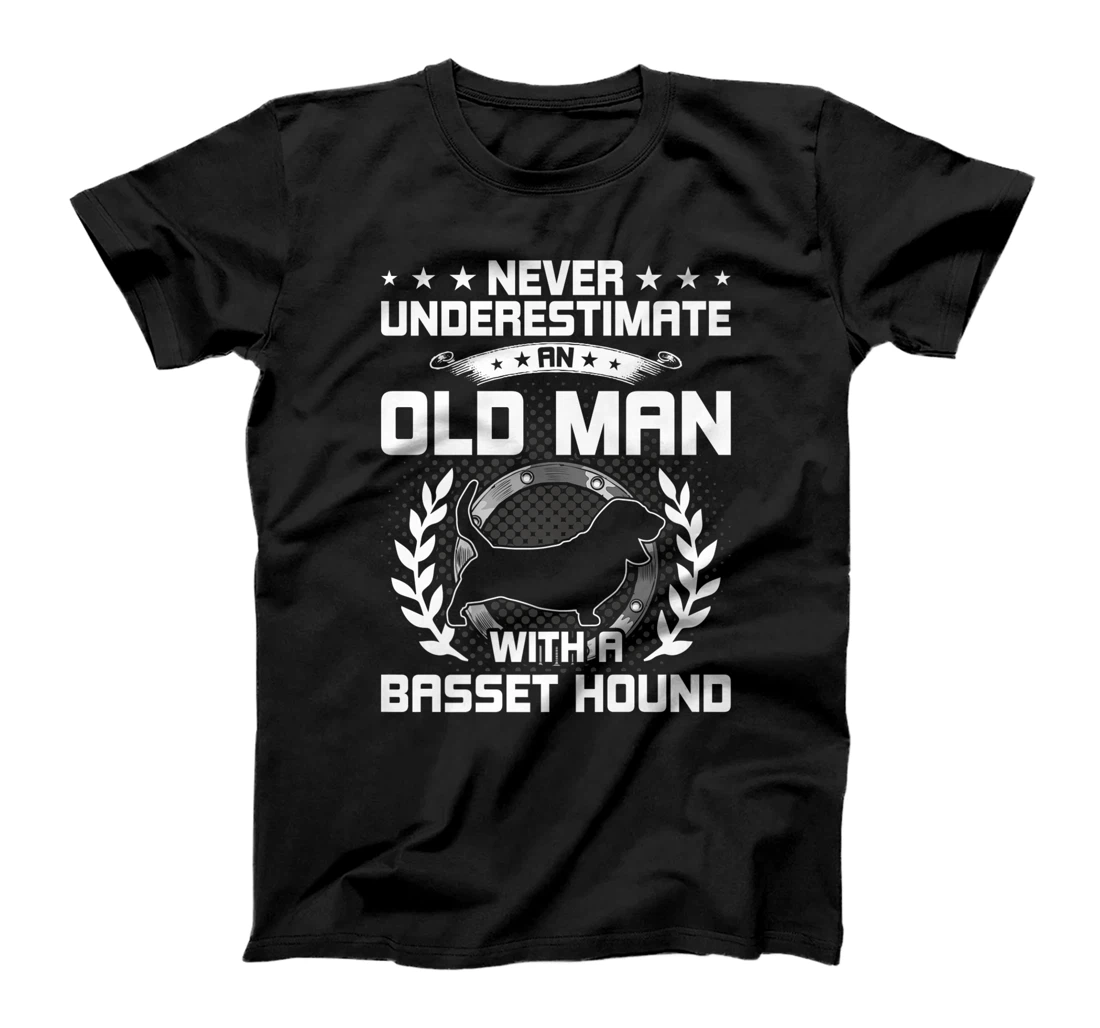 Never Underestimate an old man with a Basset Hound Premium T-Shirt
