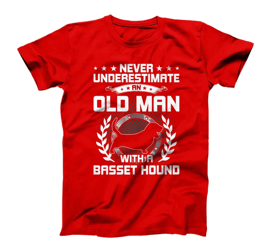 Never Underestimate an old man with a Basset Hound Premium T-Shirt
