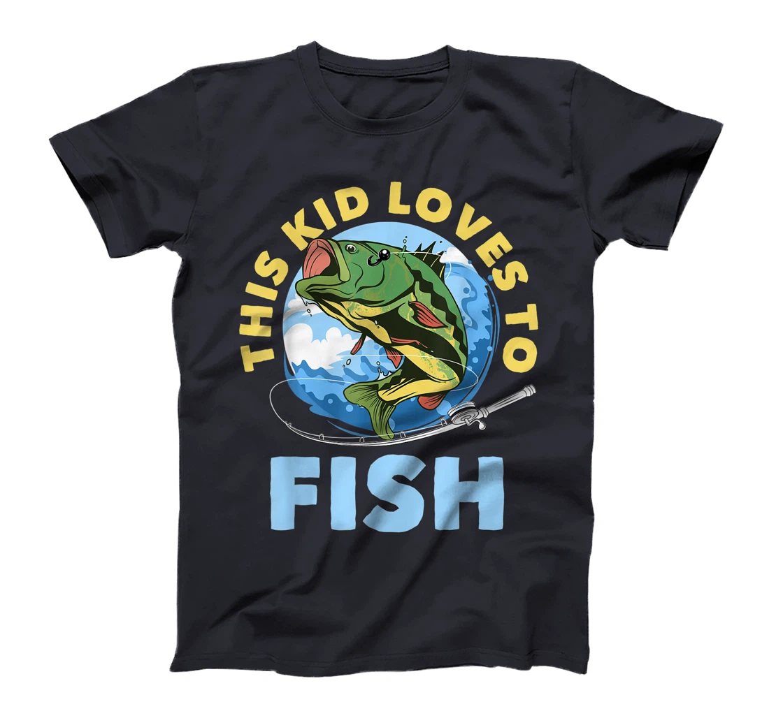 This Kid Loves To Fish Funny Fisherman Fishing Lover Gift T-Shirt