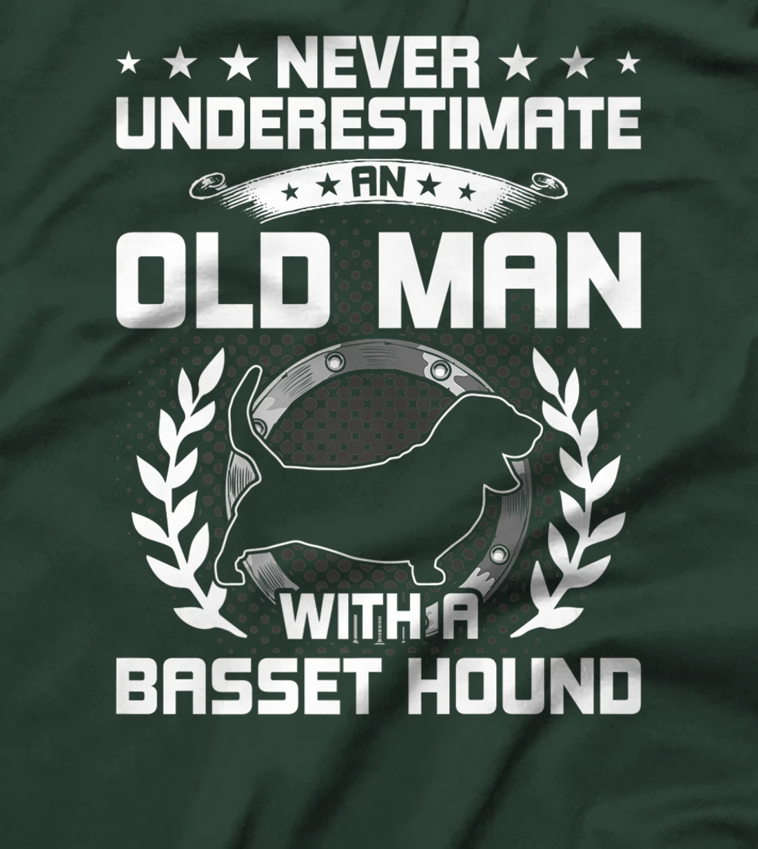Never Underestimate an old man with a Basset Hound Premium T-Shirt