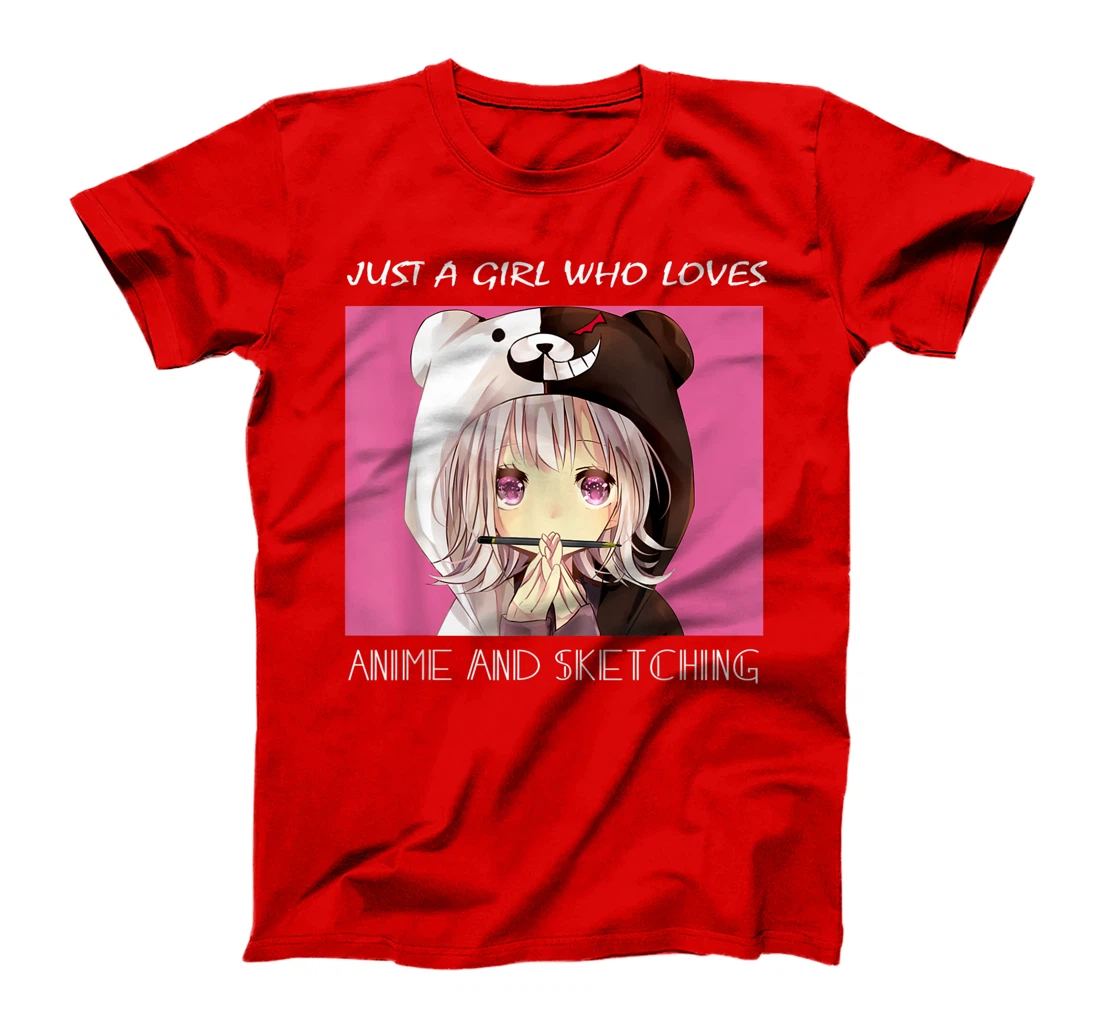 Just a Girl Who Loves Anime and Sketching Tee Cute Girl Gift T-Shirt