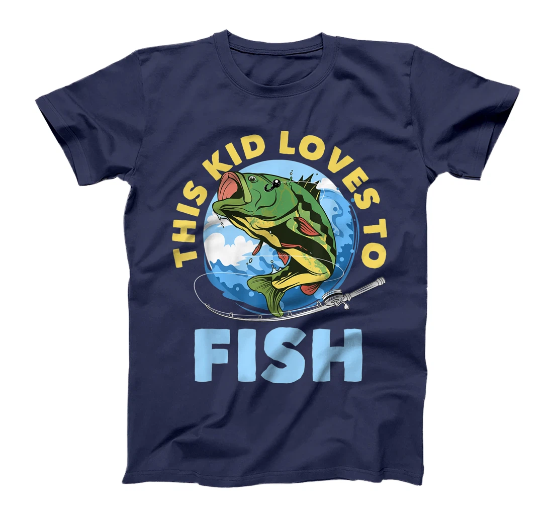 This Kid Loves To Fish Funny Fisherman Fishing Lover Gift T-Shirt