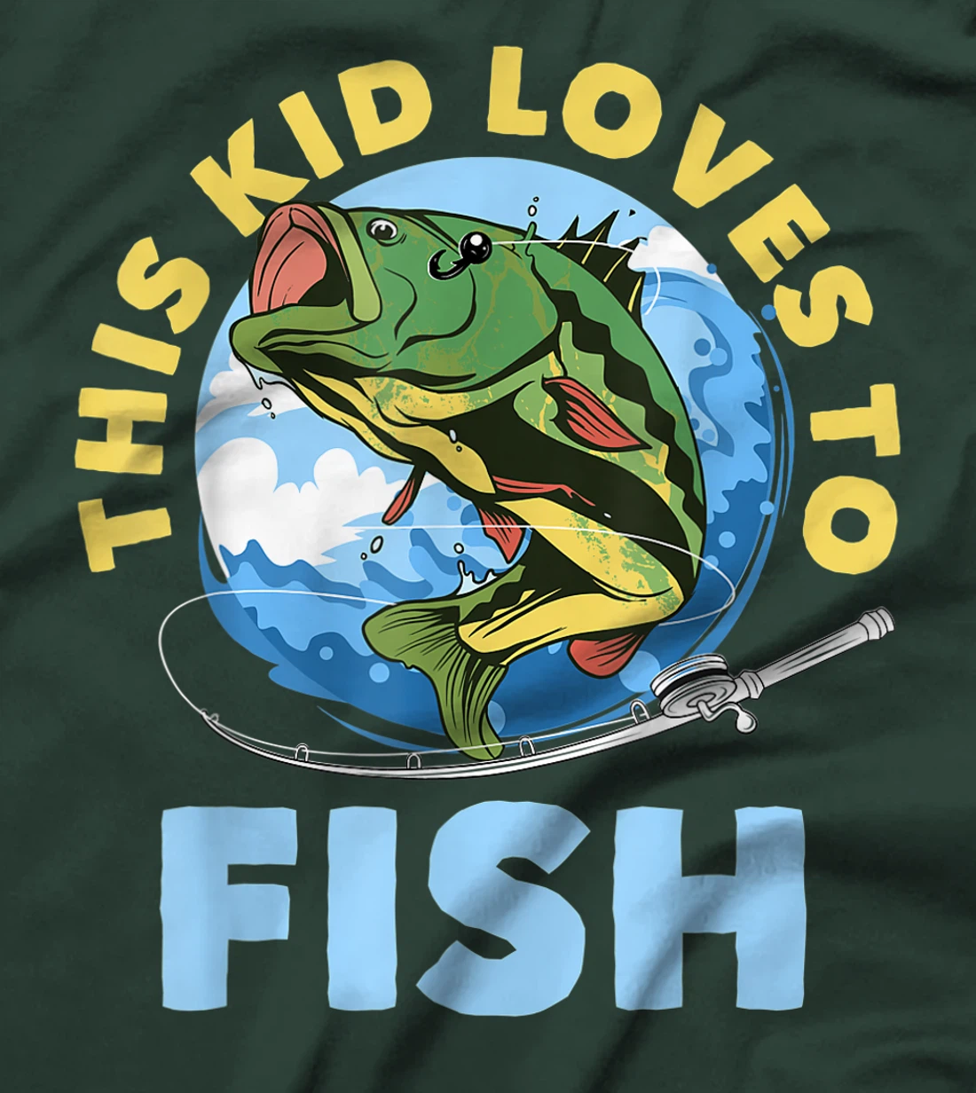This Kid Loves To Fish Funny Fisherman Fishing Lover Gift T-Shirt