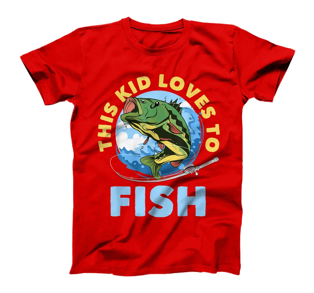 This Kid Loves To Fish Funny Fisherman Fishing Lover Gift T-Shirt
