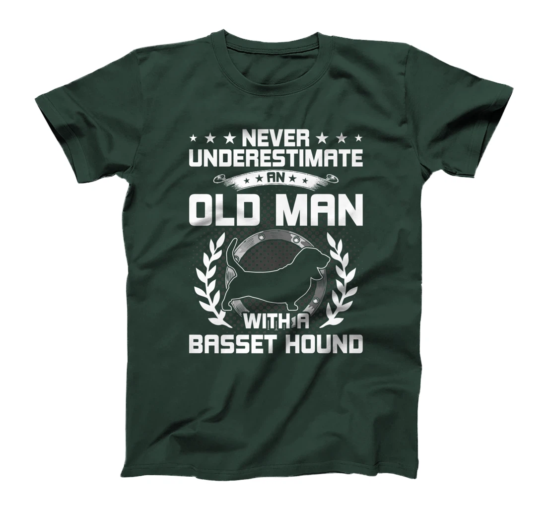 Never Underestimate an old man with a Basset Hound Premium T-Shirt