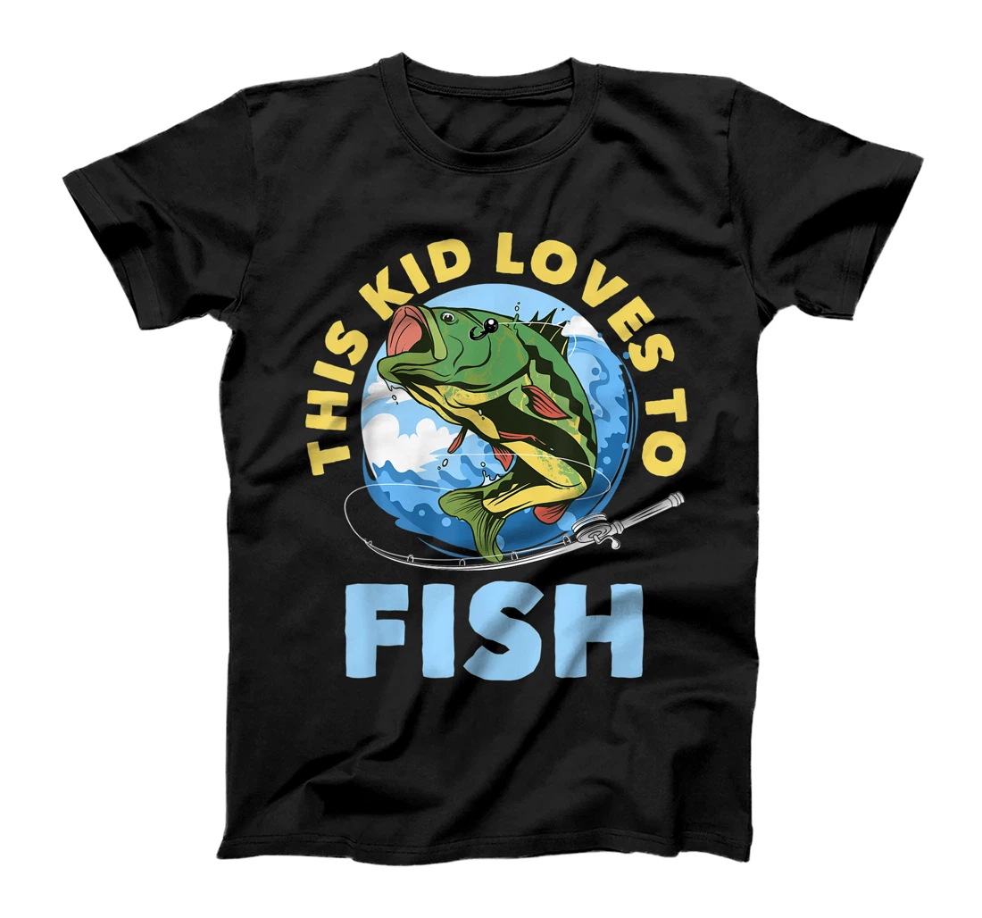 This Kid Loves To Fish Funny Fisherman Fishing Lover Gift T-Shirt