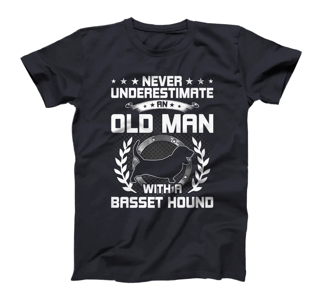 Never Underestimate an old man with a Basset Hound Premium T-Shirt