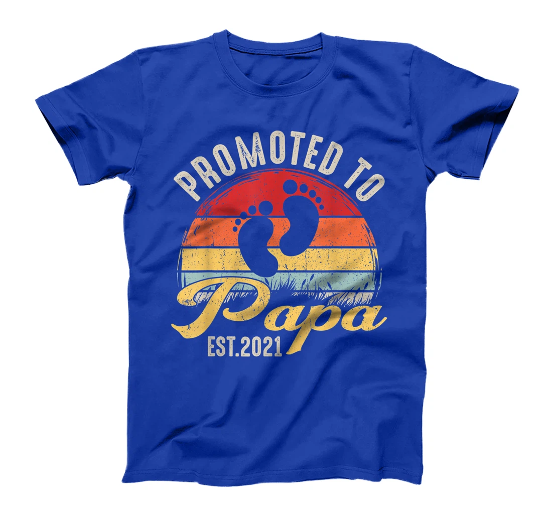Promoted To Papa Est.2021 New Grandad Retro Gift Baby T-Shirt