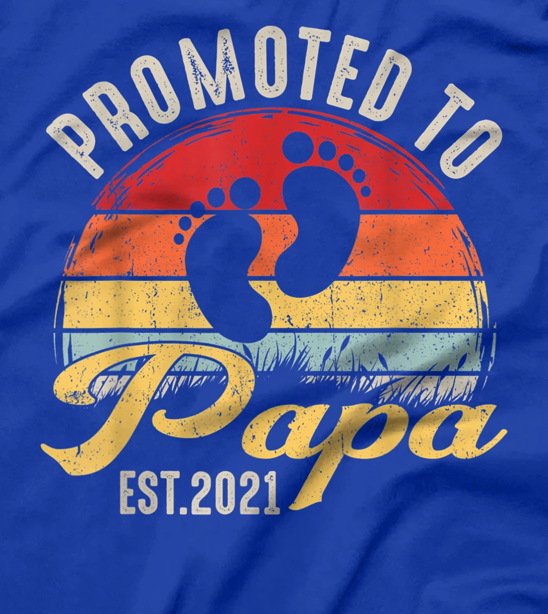 Promoted To Papa Est.2021 New Grandad Retro Gift Baby T-Shirt