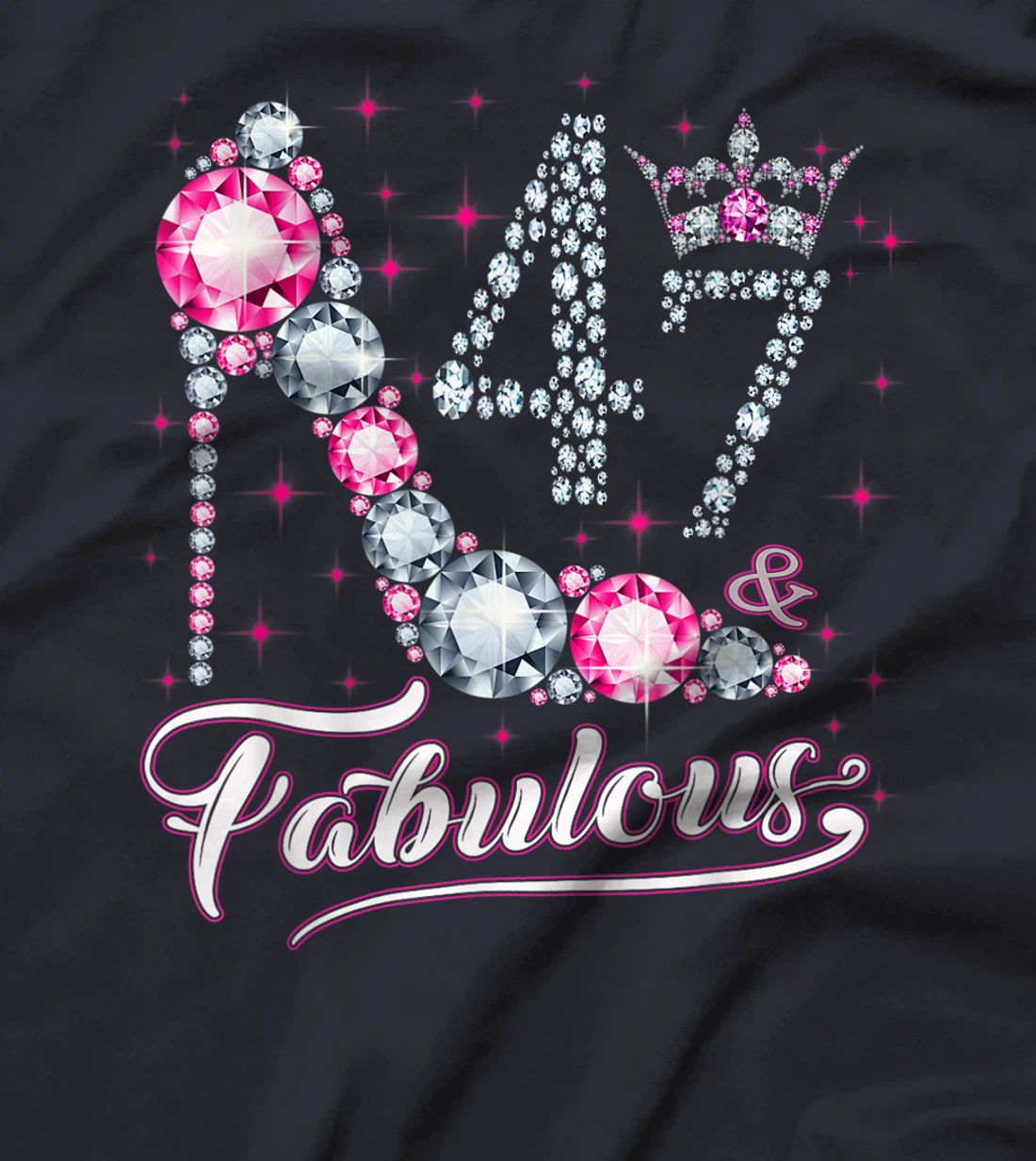 47 And & Fabulous 1974 47Th Birthday Gift Tee For Womens T-Shirt