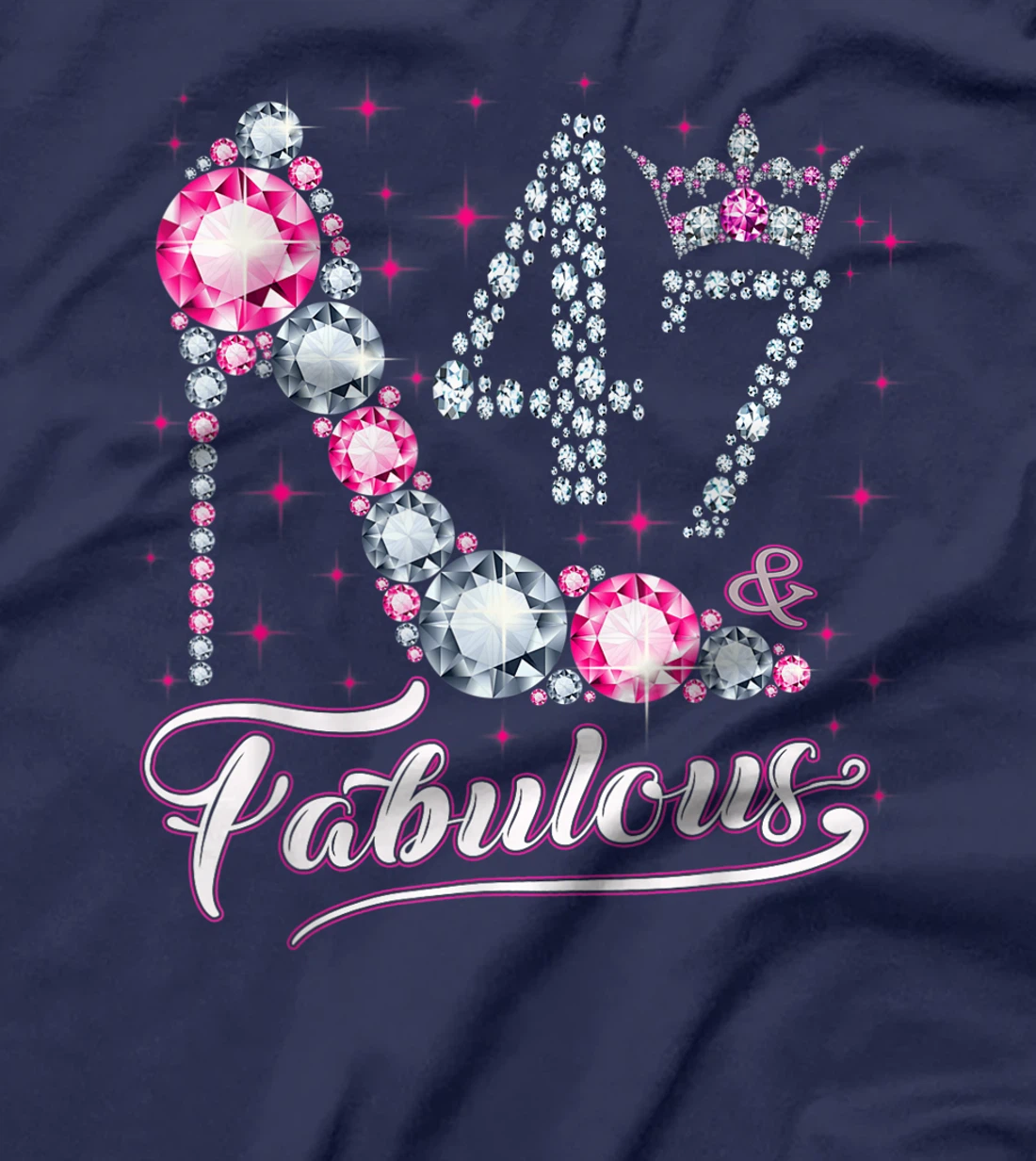 47 And & Fabulous 1974 47Th Birthday Gift Tee For Womens T-Shirt