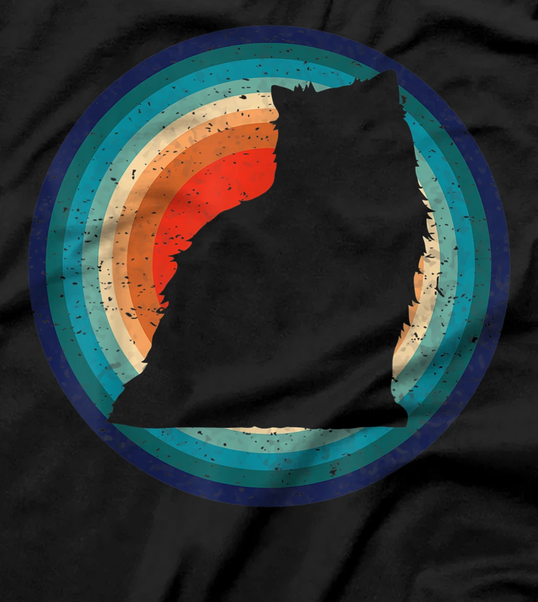 Retro Style Silhouette Persian Cat T-Shirt