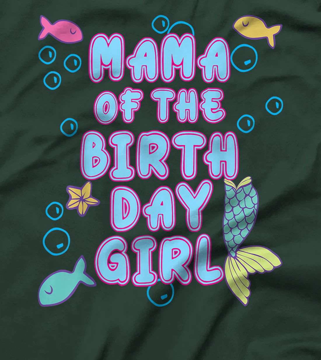 Mama Of The Mermaid Birthday Girl Party Matching Family T-Shirt