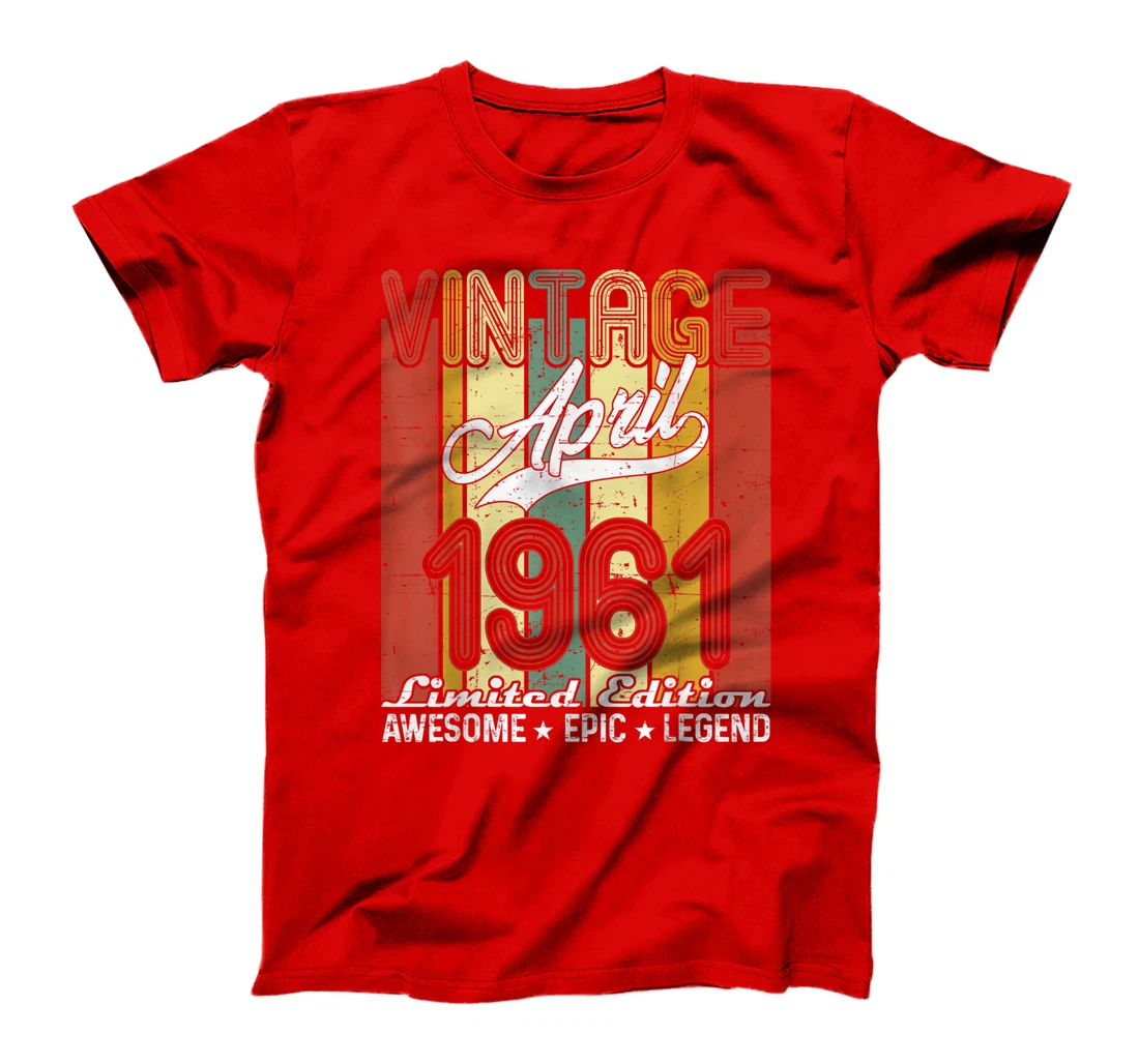 Limited Edition April 1961 60th Birthday Vintage T-Shirt