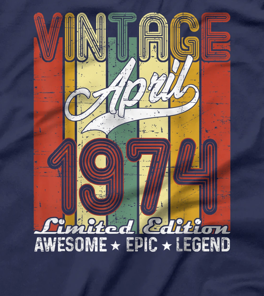Limited Edition April 1974 47th Birthday Vintage T-Shirt