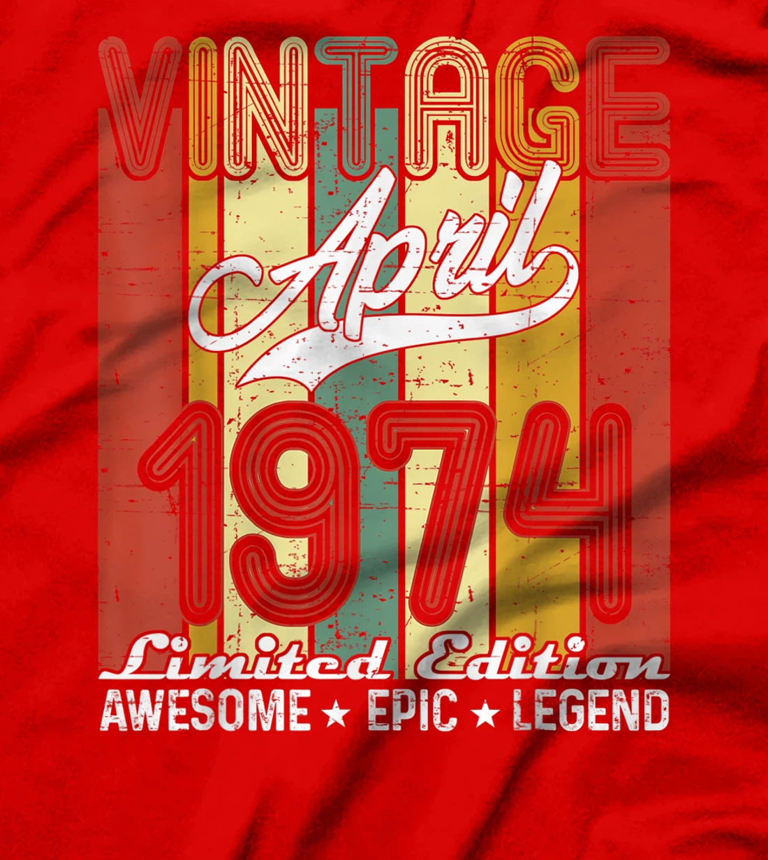Limited Edition April 1974 47th Birthday Vintage T-Shirt