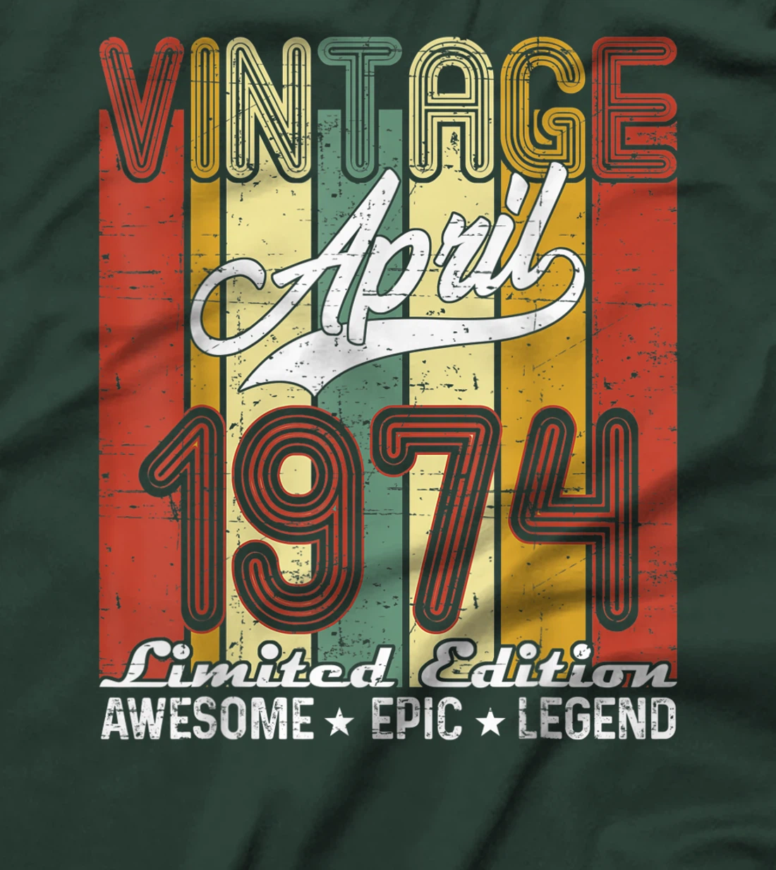 Limited Edition April 1974 47th Birthday Vintage T-Shirt