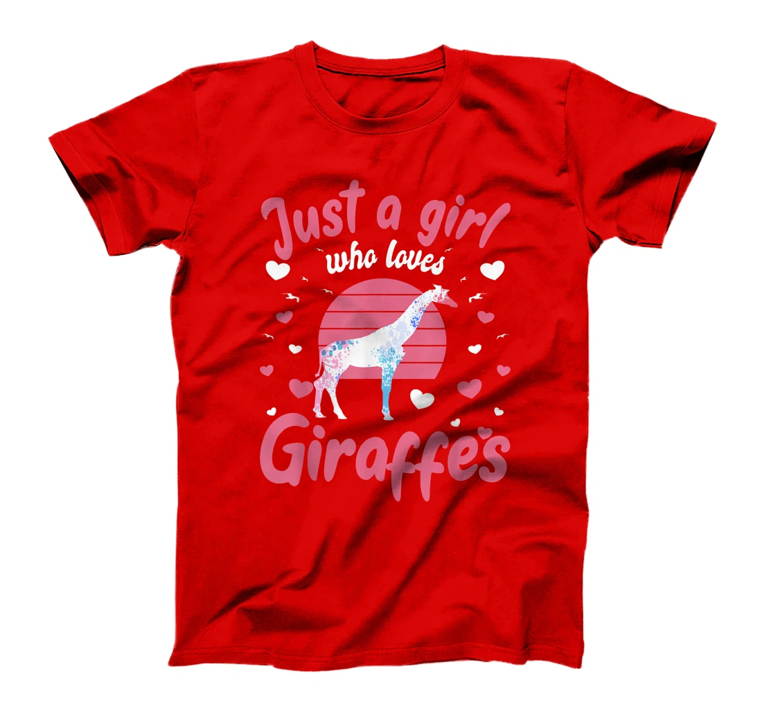Just a Girl Who Loves Giraffes Girrafe Lover Gift T-Shirt