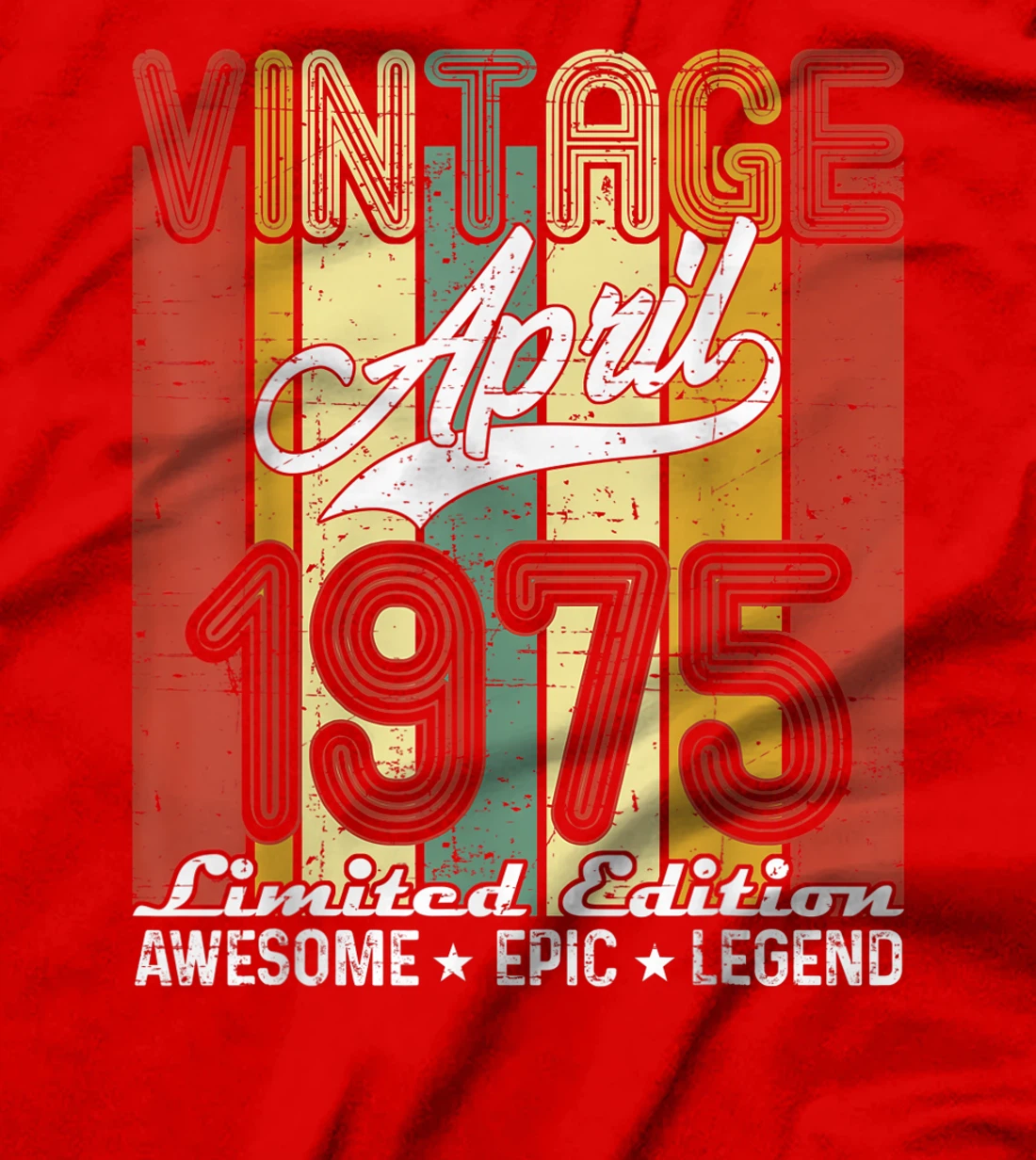 Limited Edition April 1975 46th Birthday Vintage T-Shirt