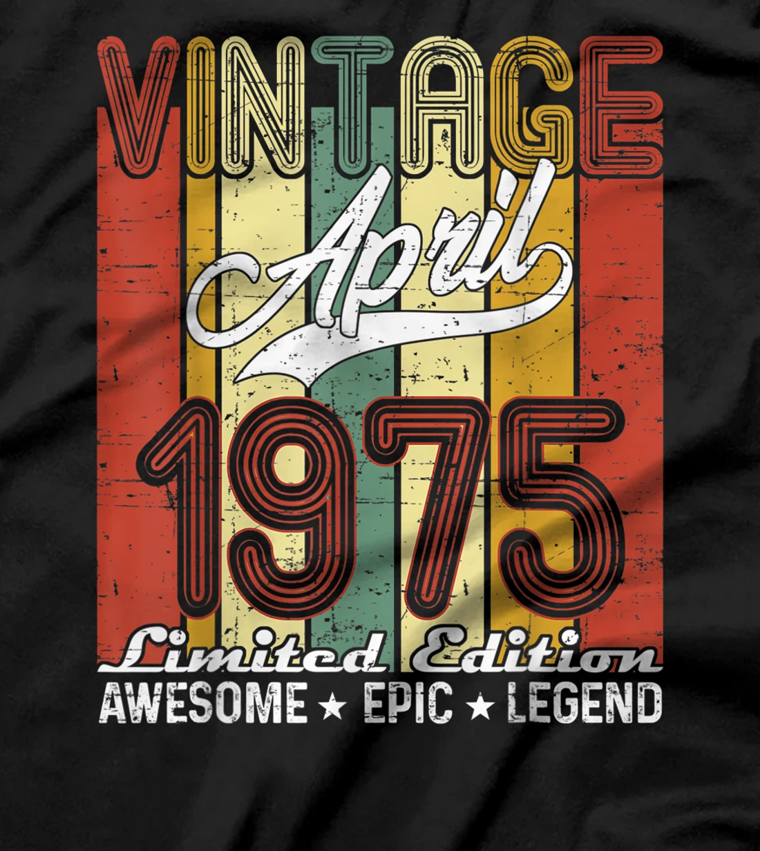 Limited Edition April 1975 46th Birthday Vintage T-Shirt