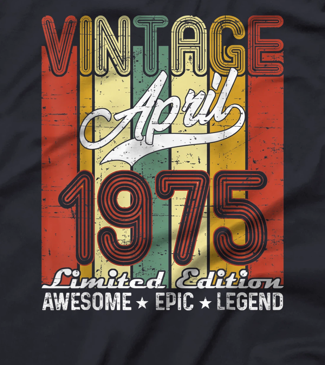 Limited Edition April 1975 46th Birthday Vintage T-Shirt