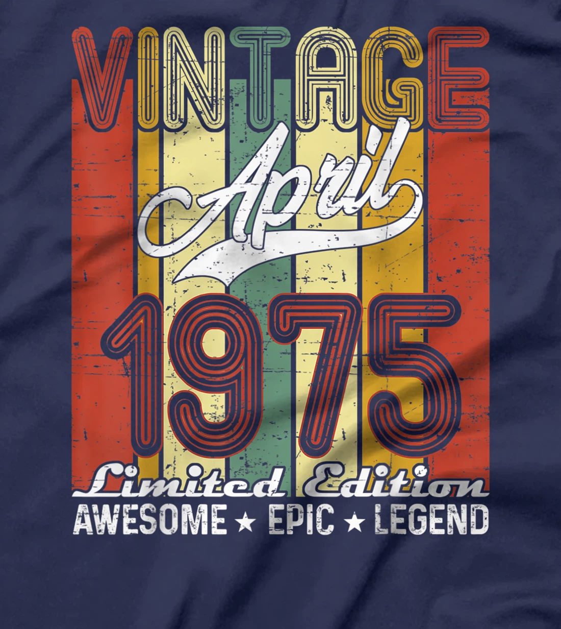 Limited Edition April 1975 46th Birthday Vintage T-Shirt