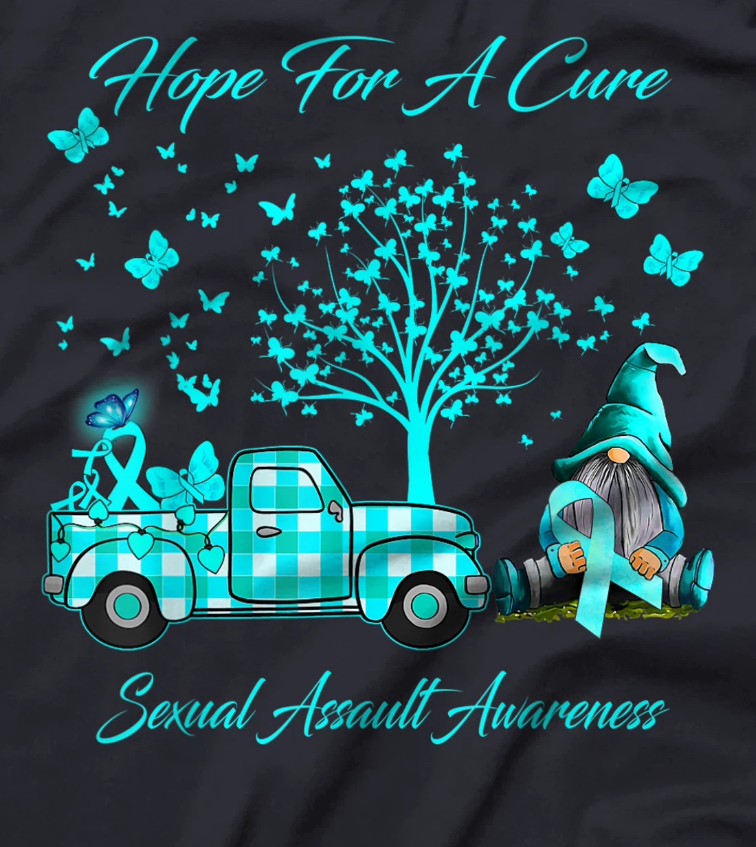Hope For A Cure Sexual Assault Awareness Gifts T-Shirt