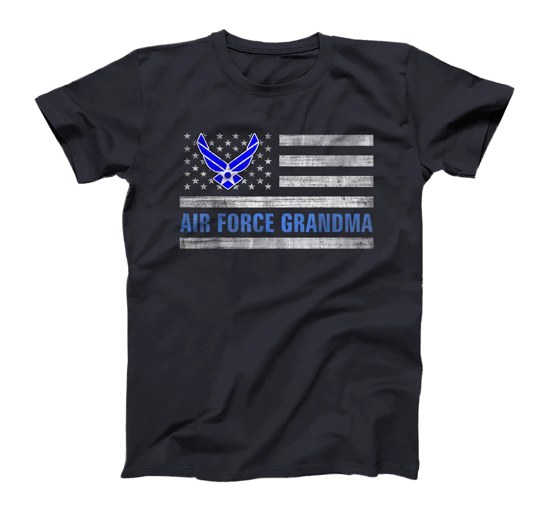 Air Force Grandma With American Flag Gift For Veteran Day T-Shirt