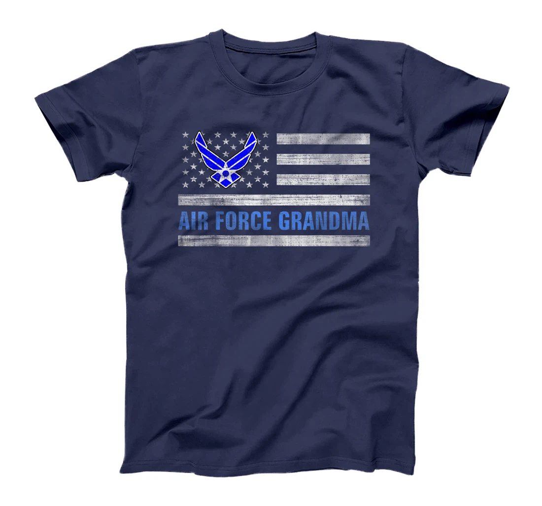 Air Force Grandma With American Flag Gift For Veteran Day T-Shirt