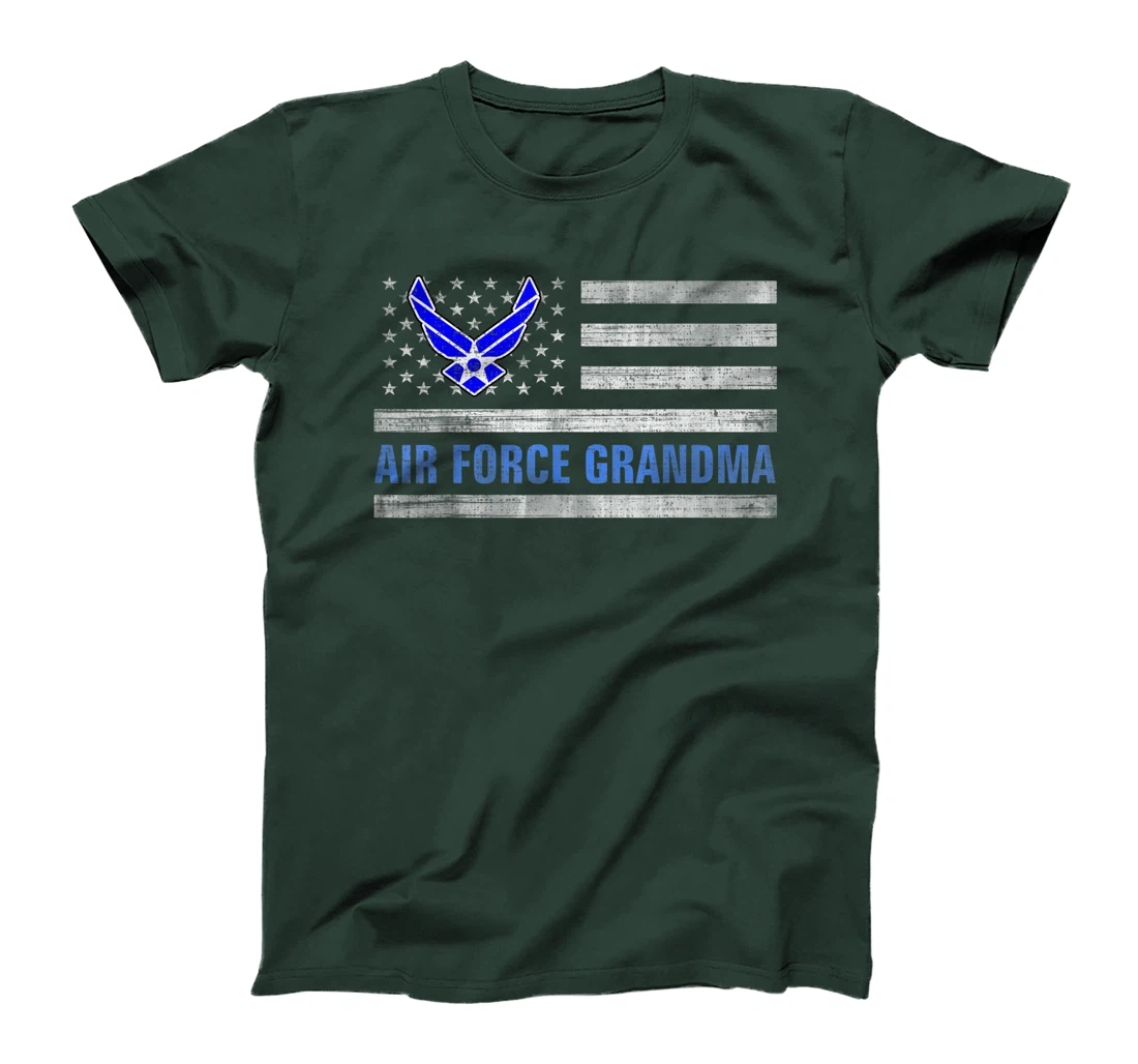Air Force Grandma With American Flag Gift For Veteran Day T-Shirt