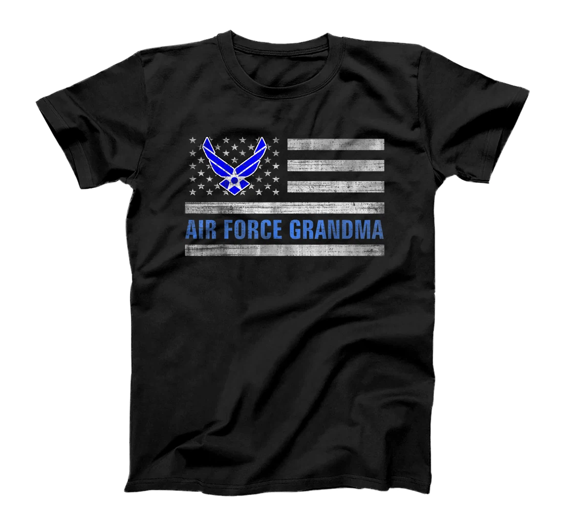 Air Force Grandma With American Flag Gift For Veteran Day T-Shirt