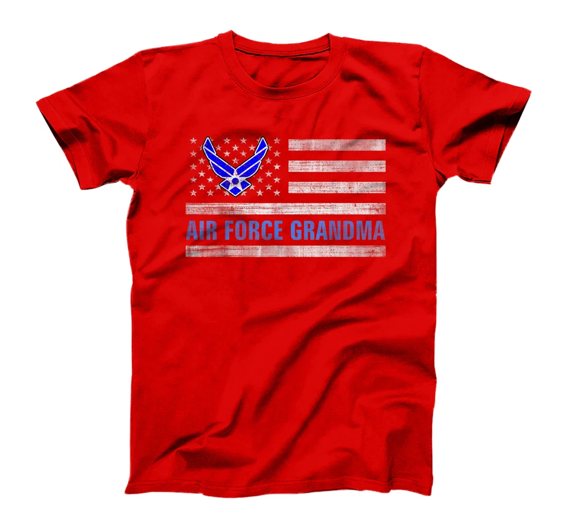 Air Force Grandma With American Flag Gift For Veteran Day T-Shirt