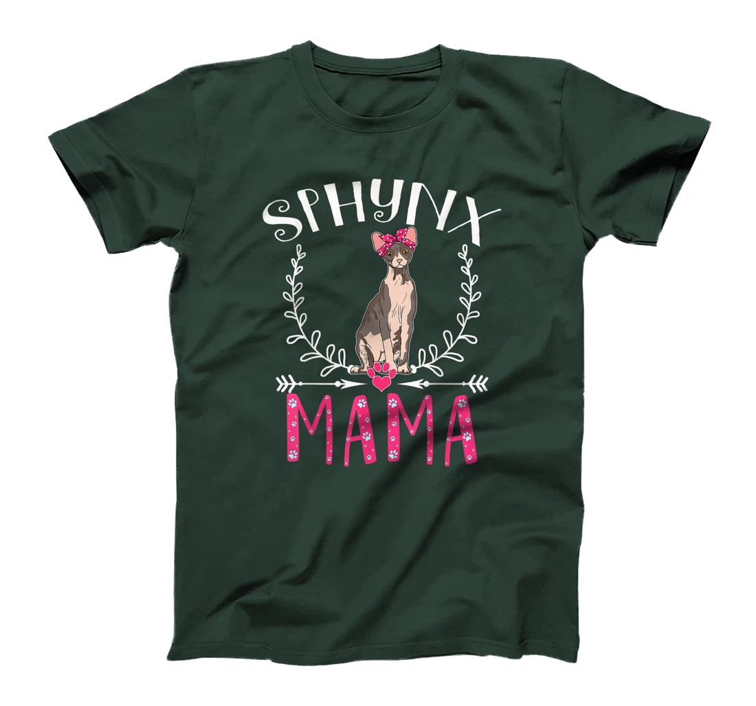 Cute Funny Sphynx Mama Gift Grandma Cat Lover Mom Fur Mama T-Shirt