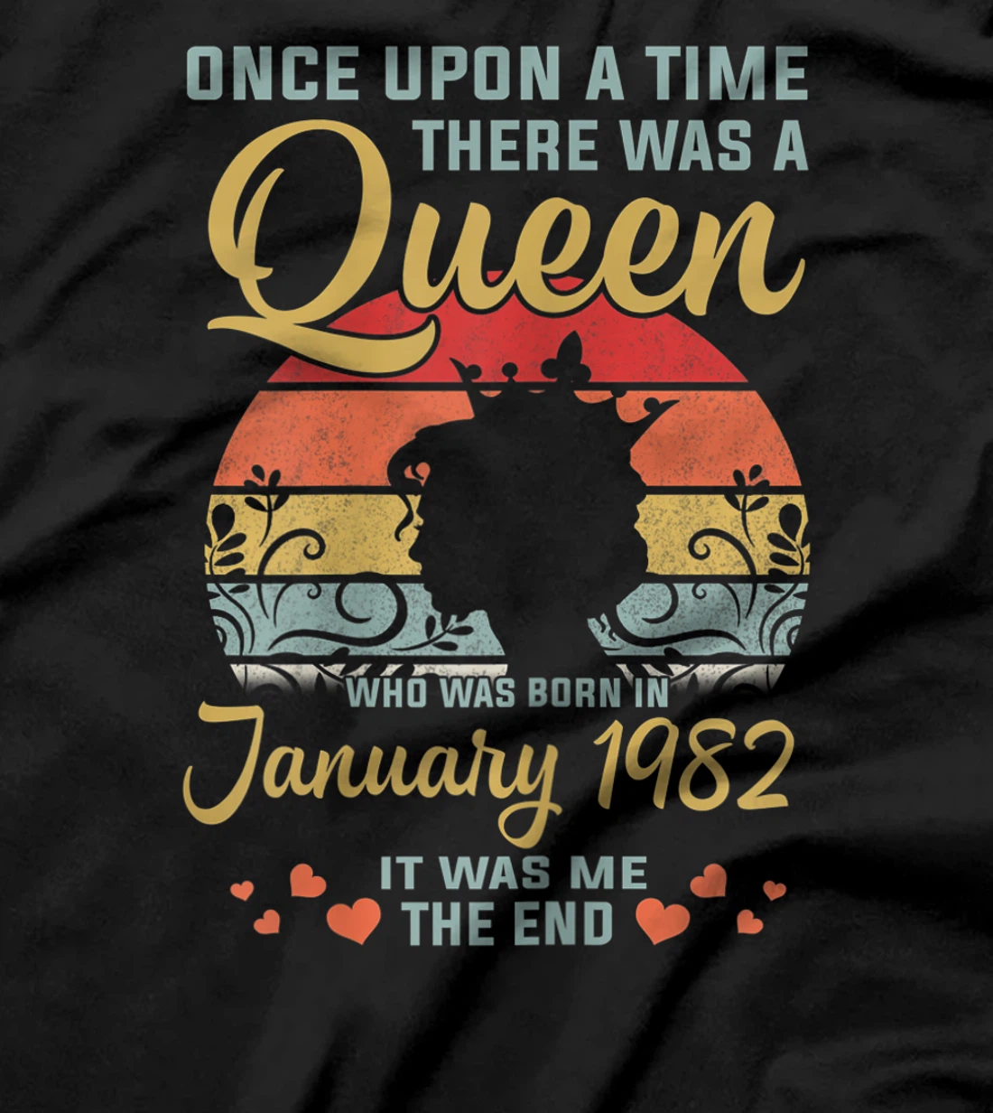 Womens 39 Years Birthday Girls 39th Birthday Queen January 1982 T-Shirt