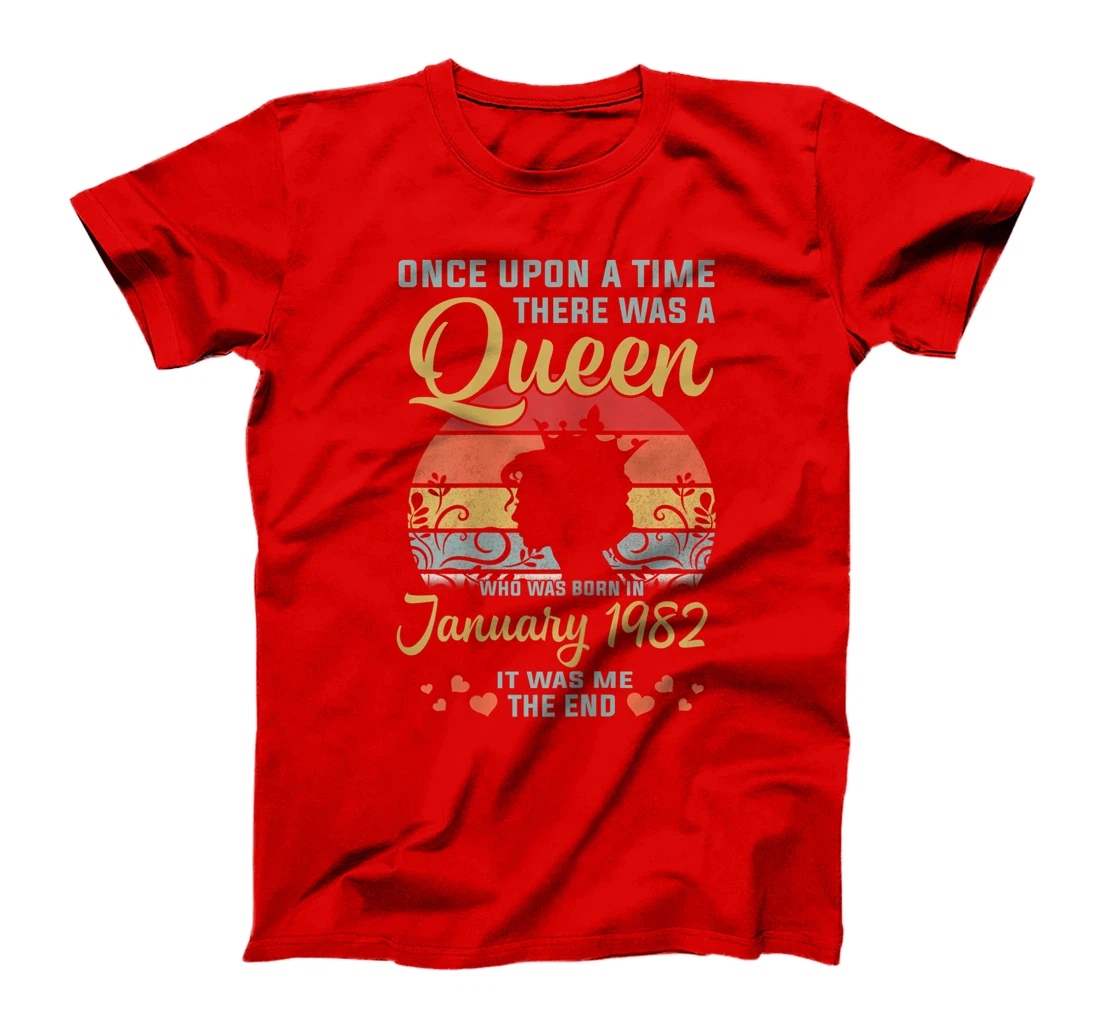 Womens 39 Years Birthday Girls 39th Birthday Queen January 1982 T-Shirt
