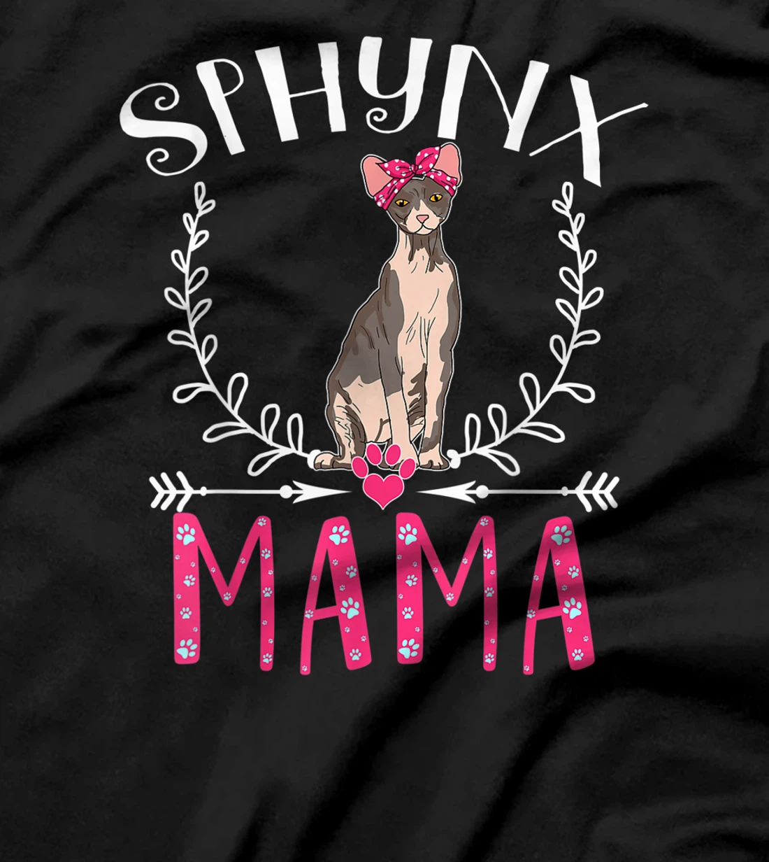Cute Funny Sphynx Mama Gift Grandma Cat Lover Mom Fur Mama T-Shirt