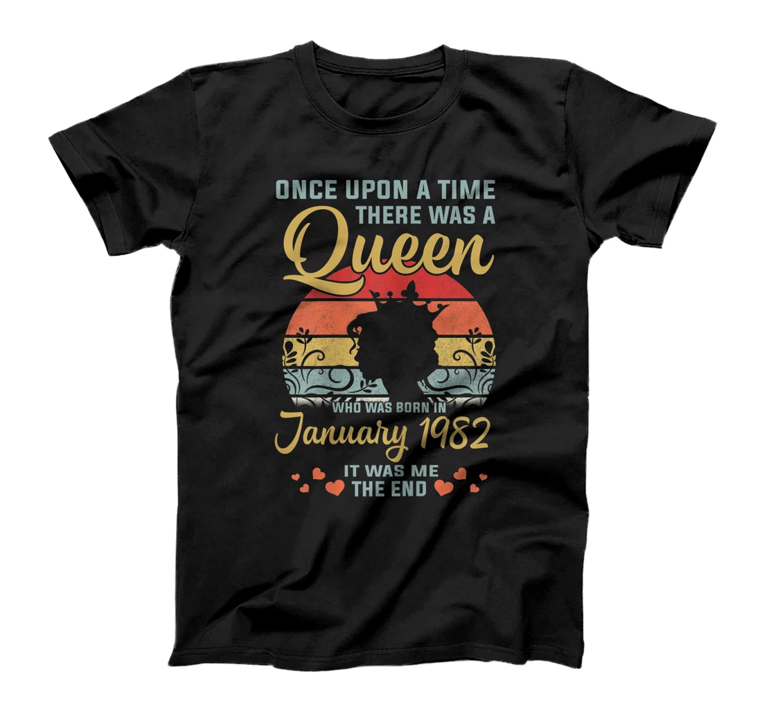 Womens 39 Years Birthday Girls 39th Birthday Queen January 1982 T-Shirt