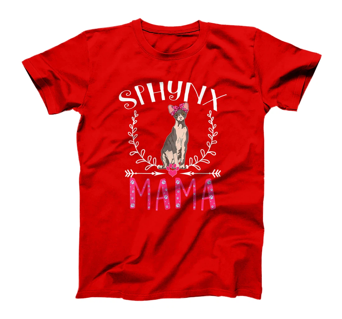 Cute Funny Sphynx Mama Gift Grandma Cat Lover Mom Fur Mama T-Shirt