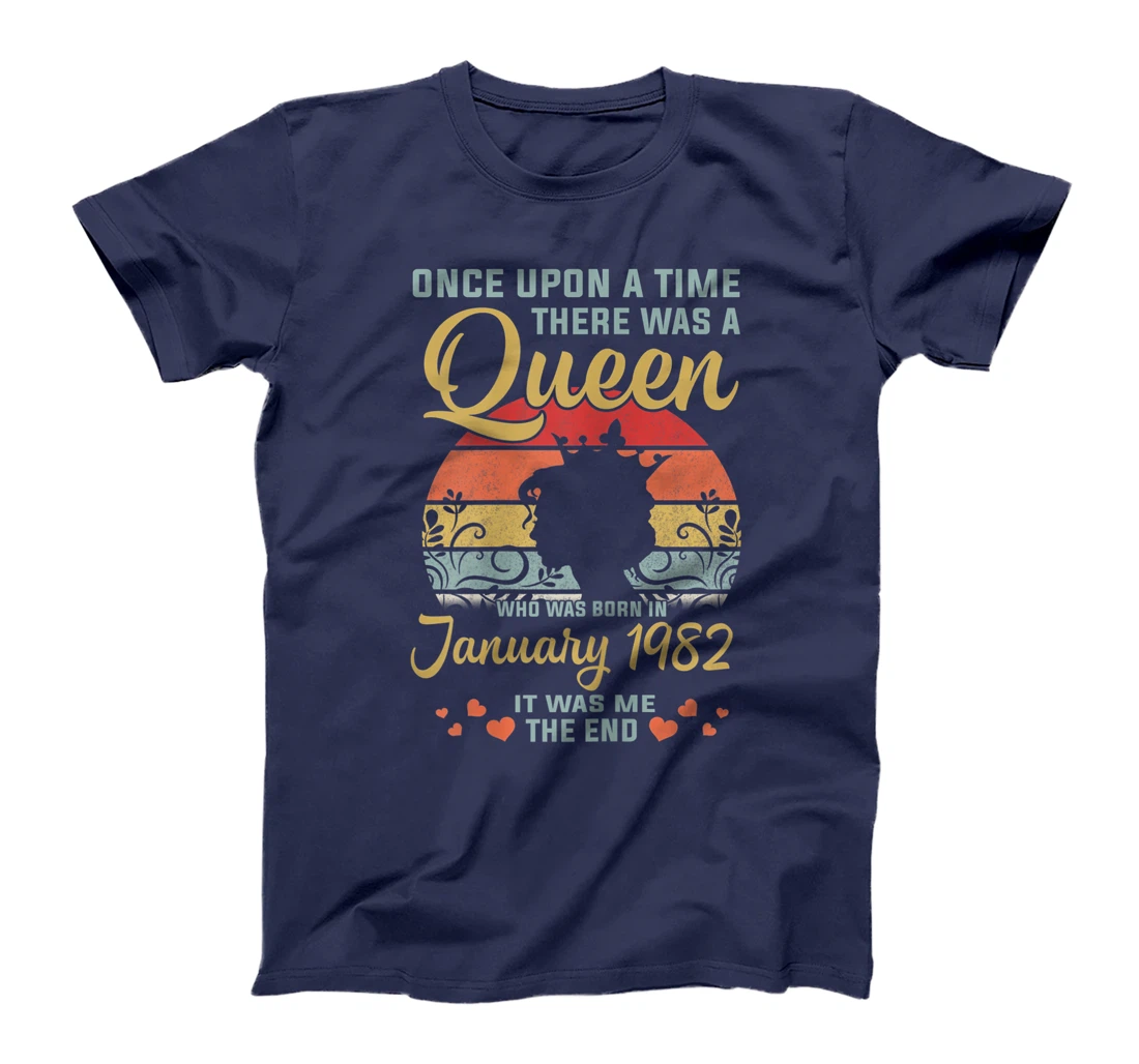 Womens 39 Years Birthday Girls 39th Birthday Queen January 1982 T-Shirt
