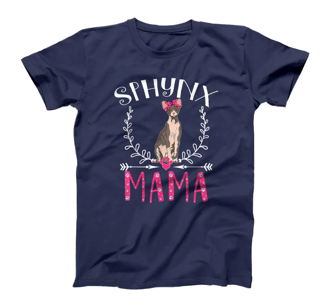 Cute Funny Sphynx Mama Gift Grandma Cat Lover Mom Fur Mama T-Shirt