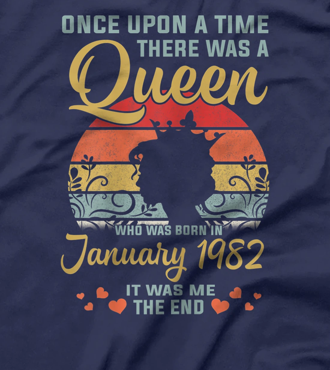 Womens 39 Years Birthday Girls 39th Birthday Queen January 1982 T-Shirt