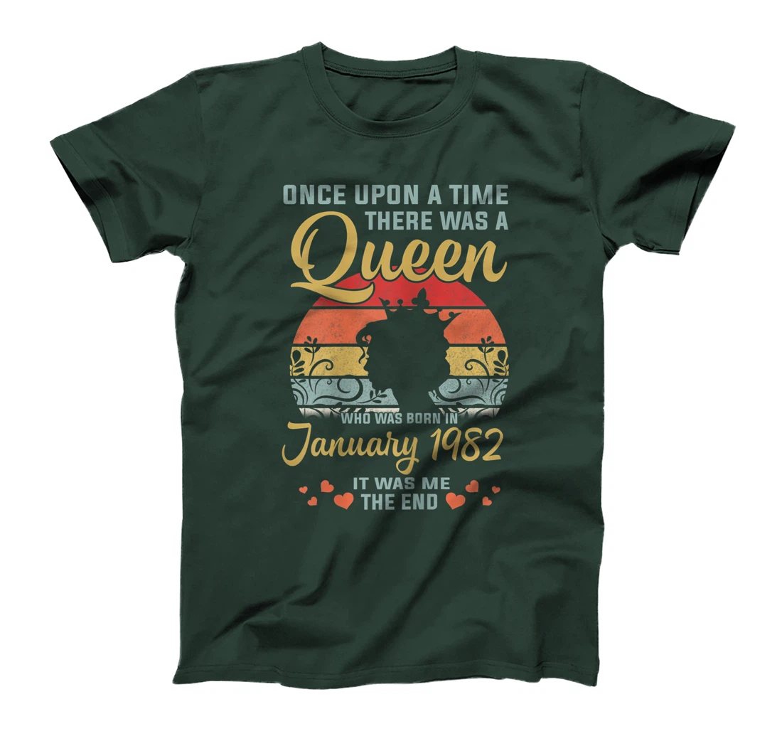 Womens 39 Years Birthday Girls 39th Birthday Queen January 1982 T-Shirt