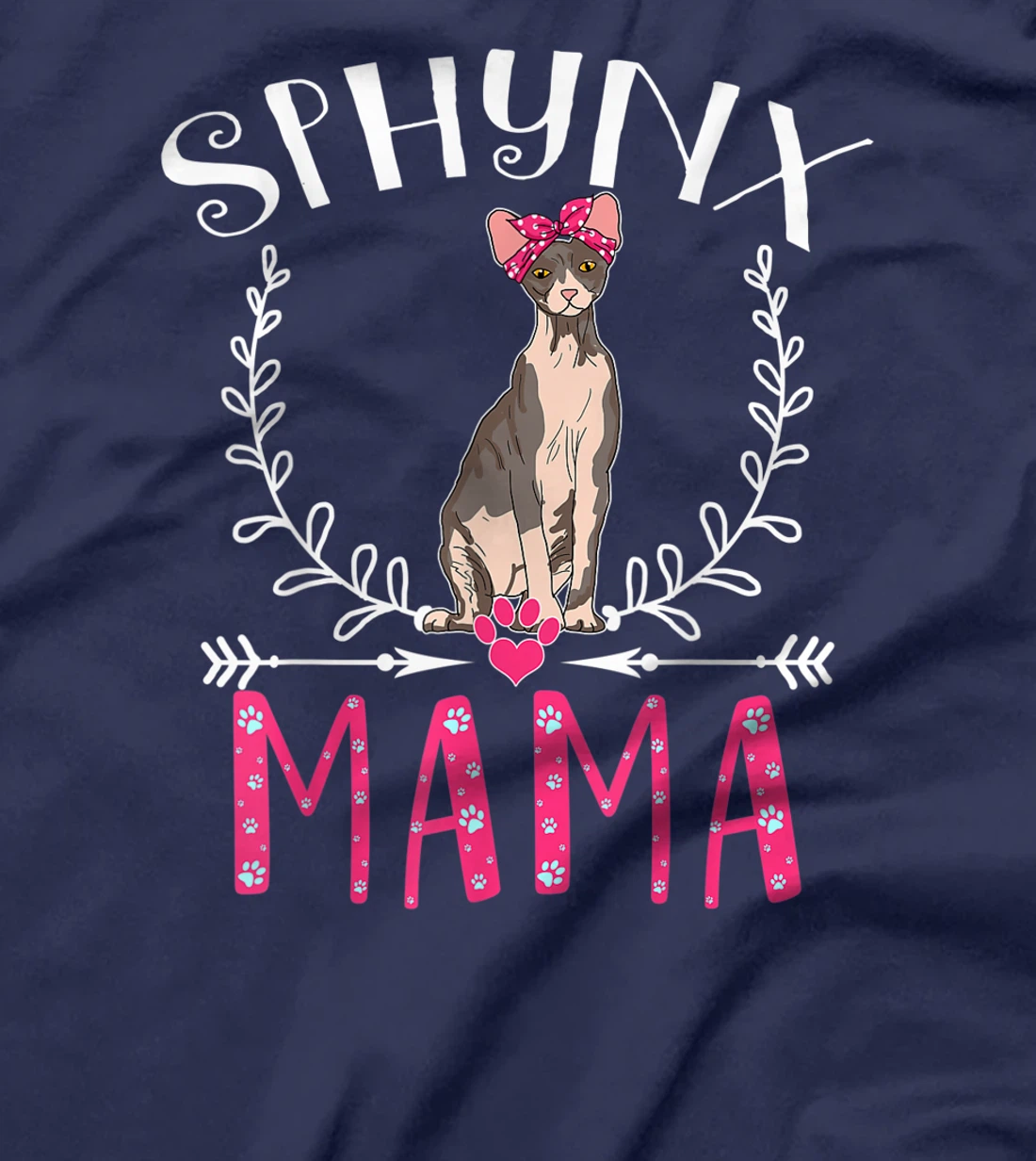 Cute Funny Sphynx Mama Gift Grandma Cat Lover Mom Fur Mama T-Shirt