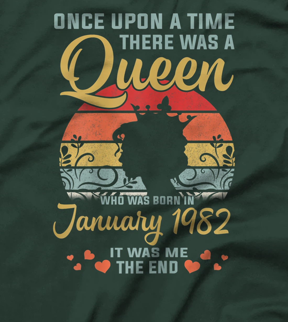 Womens 39 Years Birthday Girls 39th Birthday Queen January 1982 T-Shirt