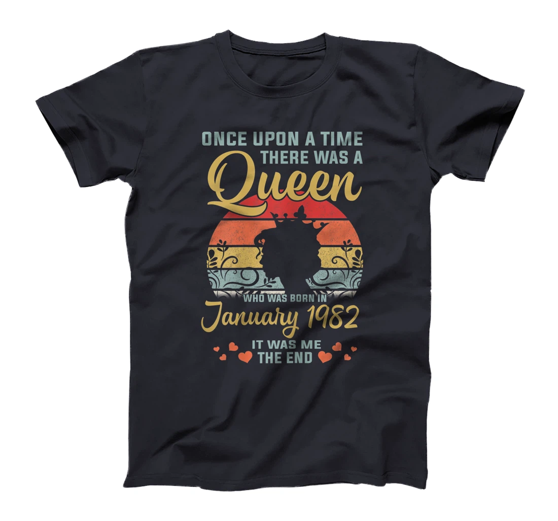 Womens 39 Years Birthday Girls 39th Birthday Queen January 1982 T-Shirt