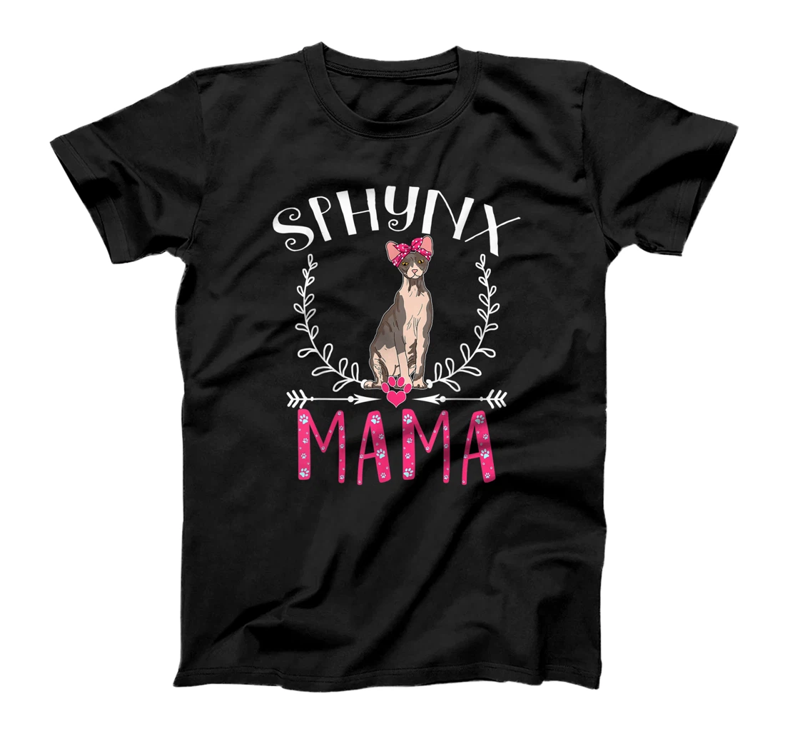 Cute Funny Sphynx Mama Gift Grandma Cat Lover Mom Fur Mama T-Shirt