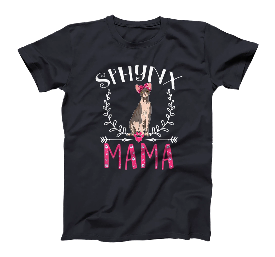 Cute Funny Sphynx Mama Gift Grandma Cat Lover Mom Fur Mama T-Shirt