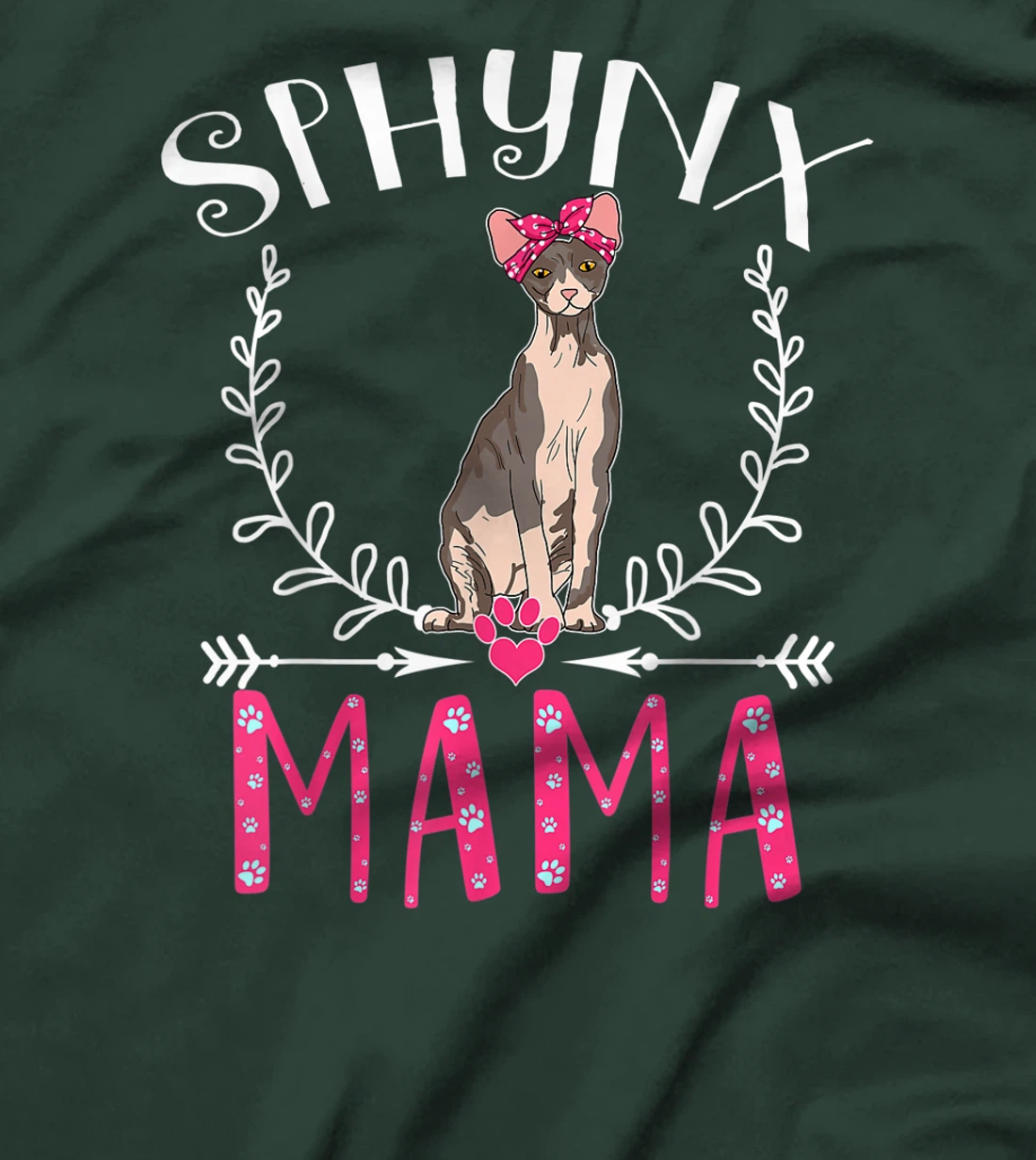 Cute Funny Sphynx Mama Gift Grandma Cat Lover Mom Fur Mama T-Shirt