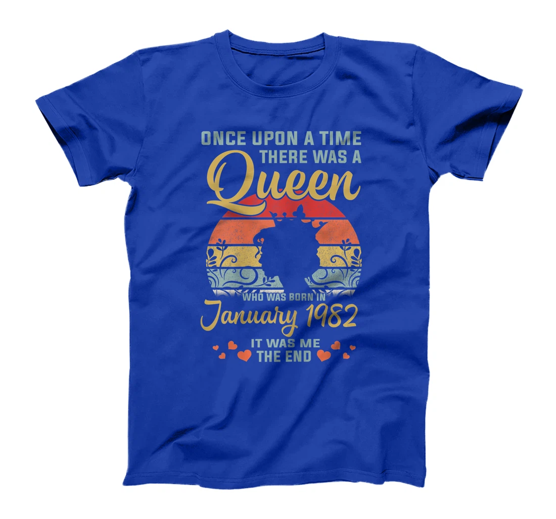 Womens 39 Years Birthday Girls 39th Birthday Queen January 1982 T-Shirt