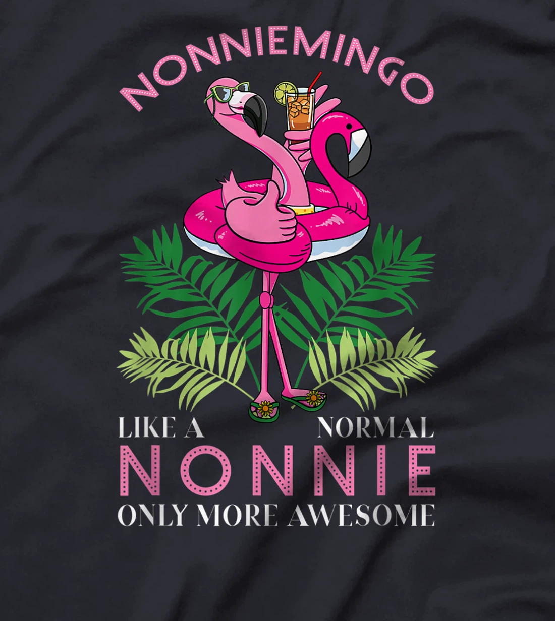 Nonniemingo Grandmother Flamingo Lover Gramma Grandma Granny T-Shirt